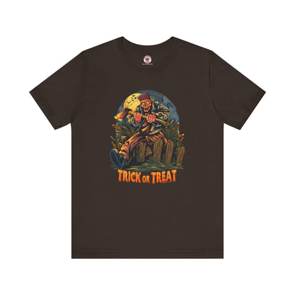Axe Wielding Zombie Trick or Treat T-Shirt The Devil's Pickle