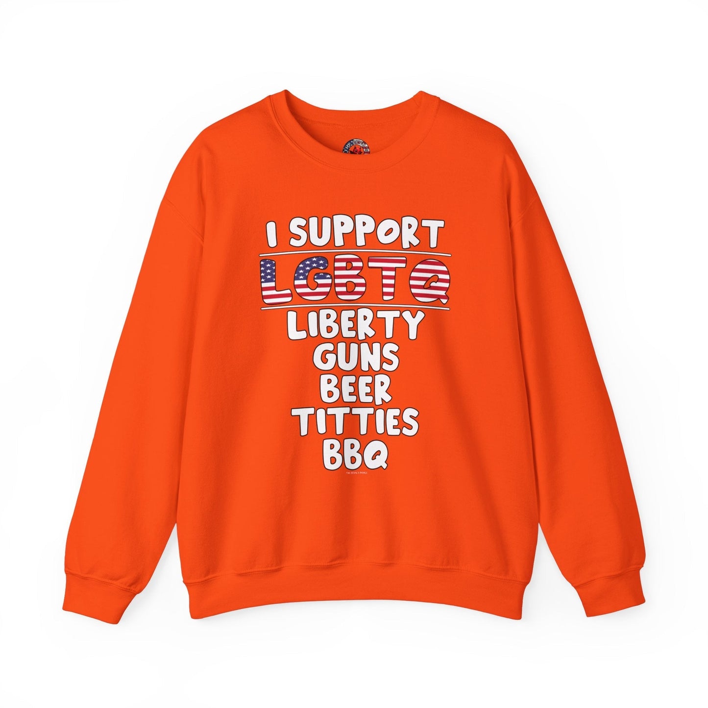 I Support LGBTQ Crewneck Sweatshirt The Devil's Pickle
