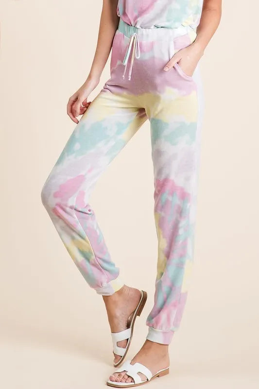 BiBi Tie Dye French Terry Casual Pants New Era Fashion LLc