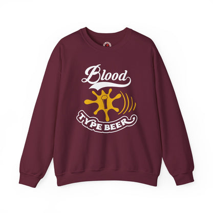 Blood Type Beer Crewneck Sweatshirt The Devil's Pickle