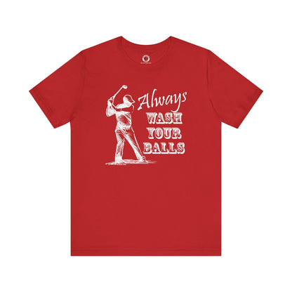 Always Wash Your Balls Golf T-shirt The Devil's Pickle