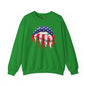 American Flag Lips Crewneck Sweatshirt The Devil's Pickle