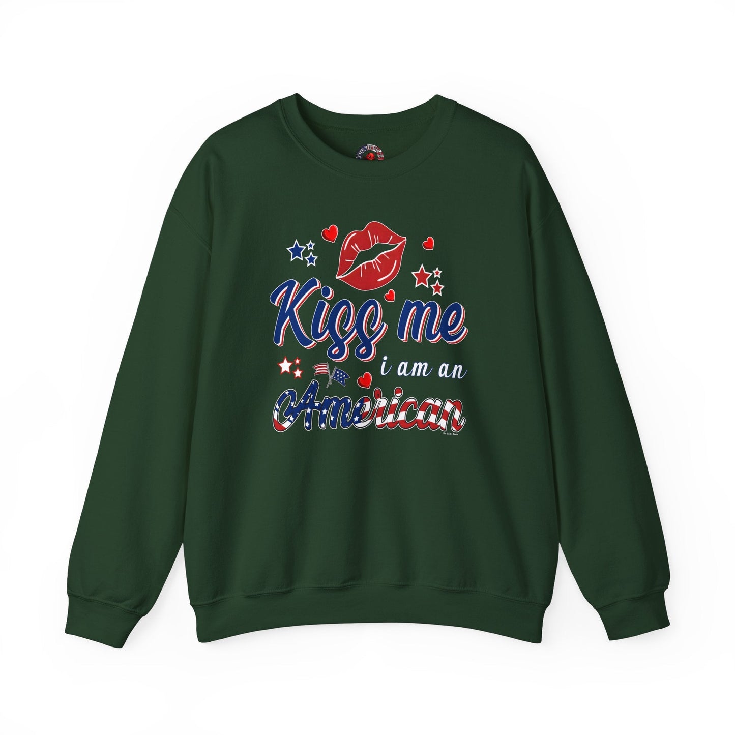 Kiss Me I Am An American Crewneck Sweatshirt The Devil's Pickle