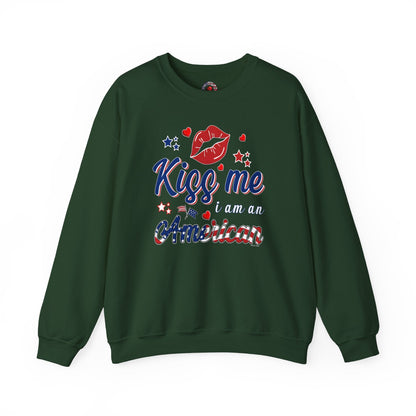 Kiss Me I Am An American Crewneck Sweatshirt The Devil's Pickle