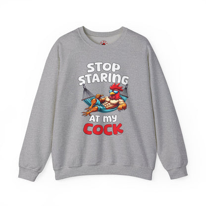 Stop Staring at My Cock Crewneck Sweatshirt The Devil's Pickle