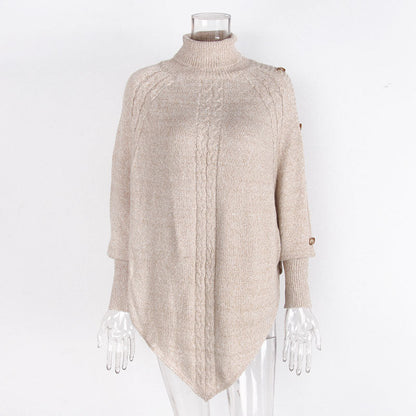 Women's Asymmetry Hem Turtleneck Sweater FitiqueFit