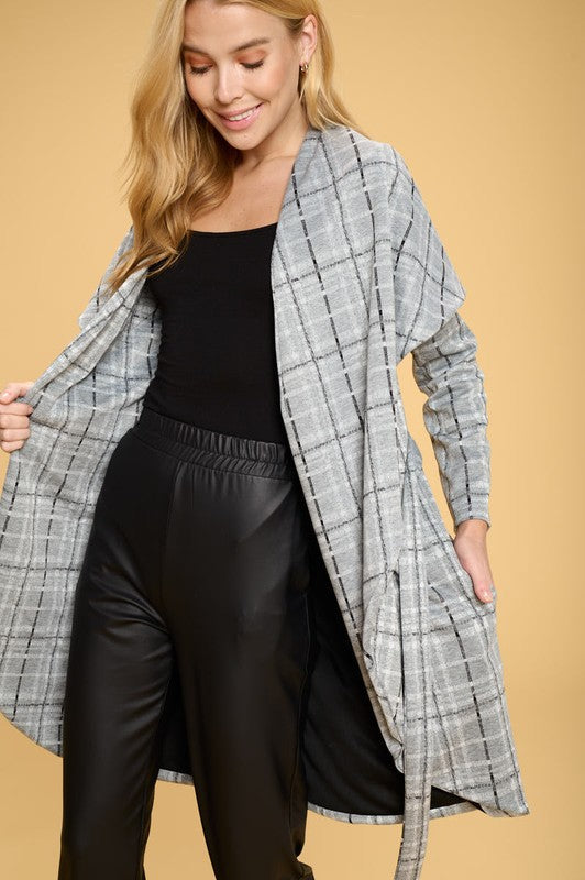 Plaid Open Front Cardigan with Tie Shop Style & More | Fresh Looks, Everyday Deals & Free Shipping