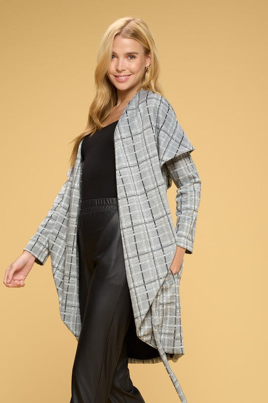 Plaid Open Front Cardigan with Tie Shop Style & More | Fresh Looks, Everyday Deals & Free Shipping