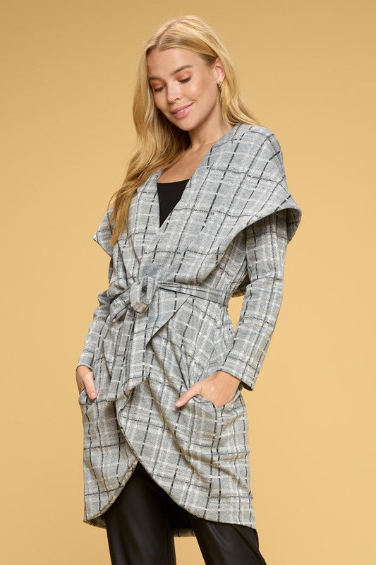 Plaid Open Front Cardigan with Tie Shop Style & More | Fresh Looks, Everyday Deals & Free Shipping