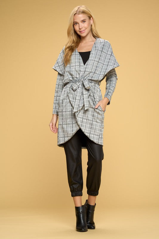 Plaid Open Front Cardigan with Tie Shop Style & More | Fresh Looks, Everyday Deals & Free Shipping