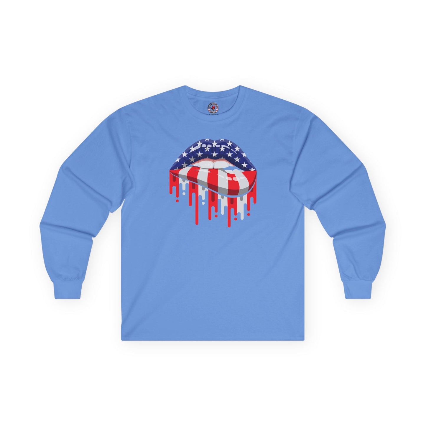 American Flag Lips Long Sleeve Tee The Devil's Pickle
