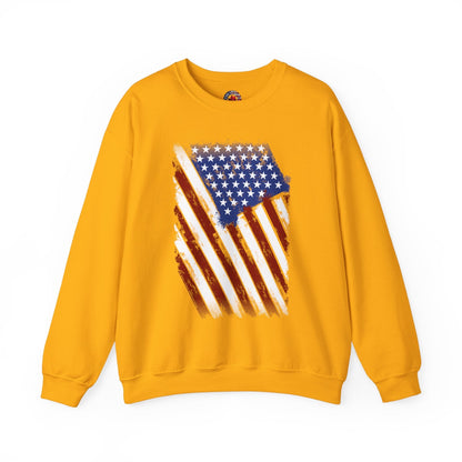 Distressed American Flag Crewneck Sweatshirt The Devil's Pickle