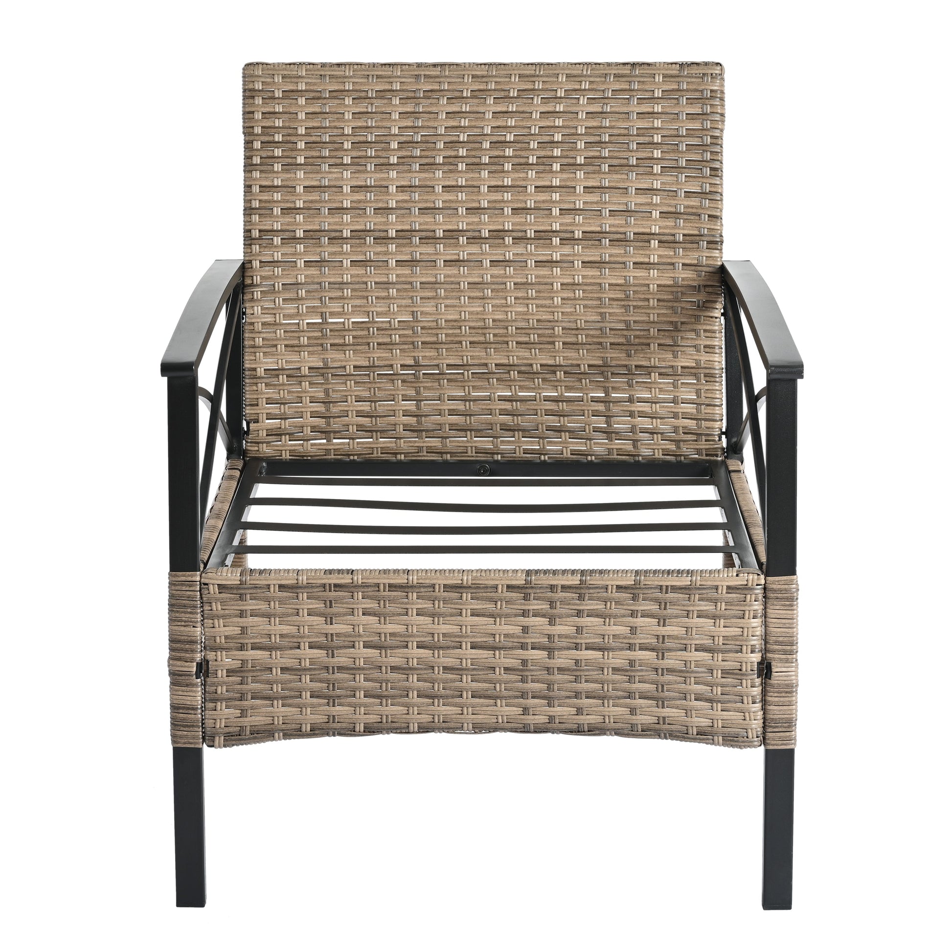 Patio Furniture, Outdoor Furniture, Seasonal PE Wicker Furniture, Four Set Wicker Furniture With Black Metal Table V.I.P Digital Presence