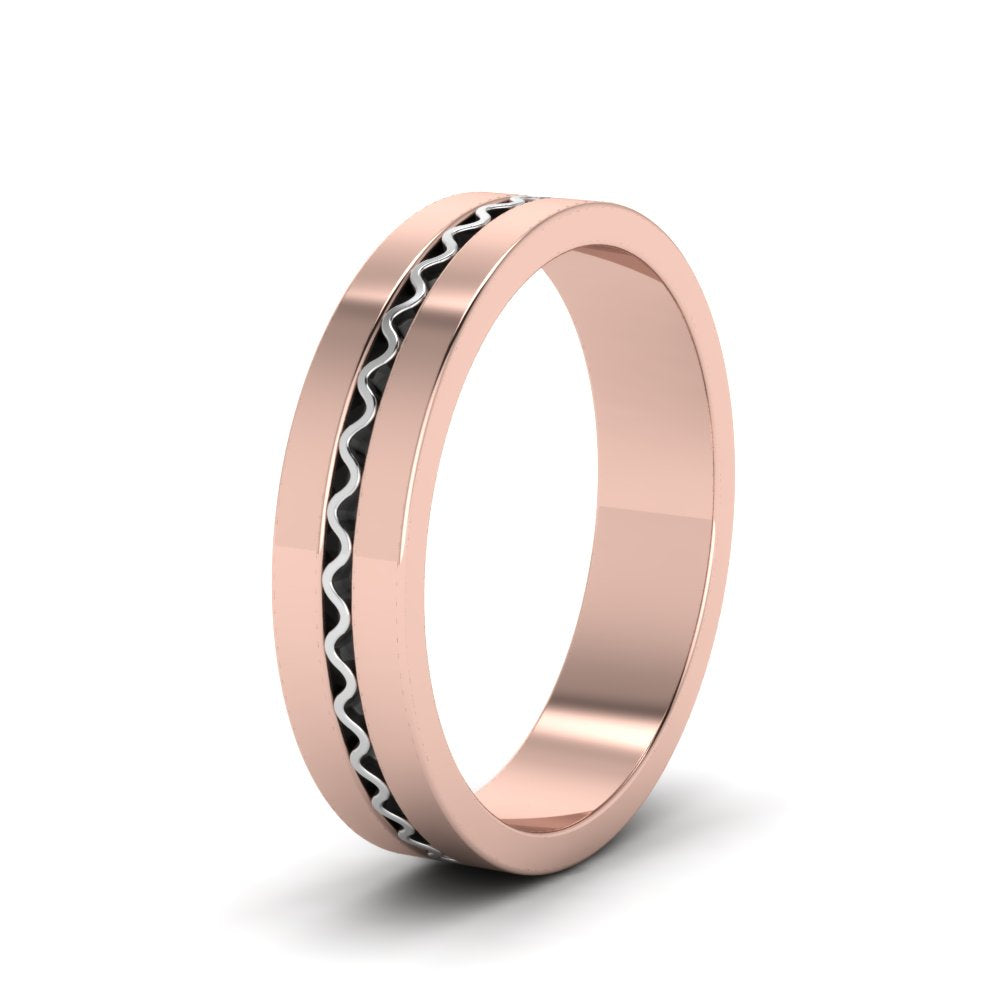 Mens Wave Comfort Fit Wedding Ring Fascinating Diamonds