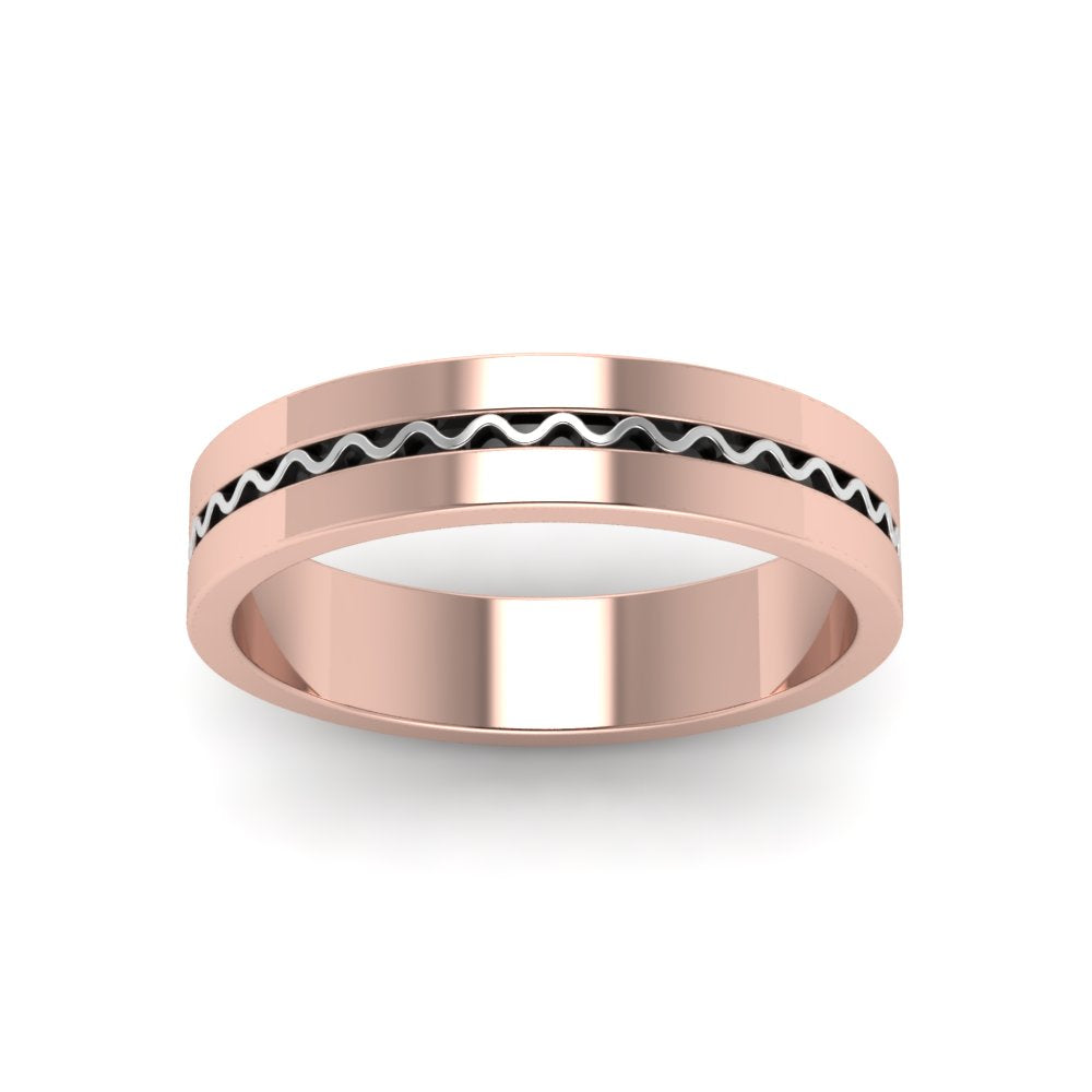 Mens Wave Comfort Fit Wedding Ring Fascinating Diamonds