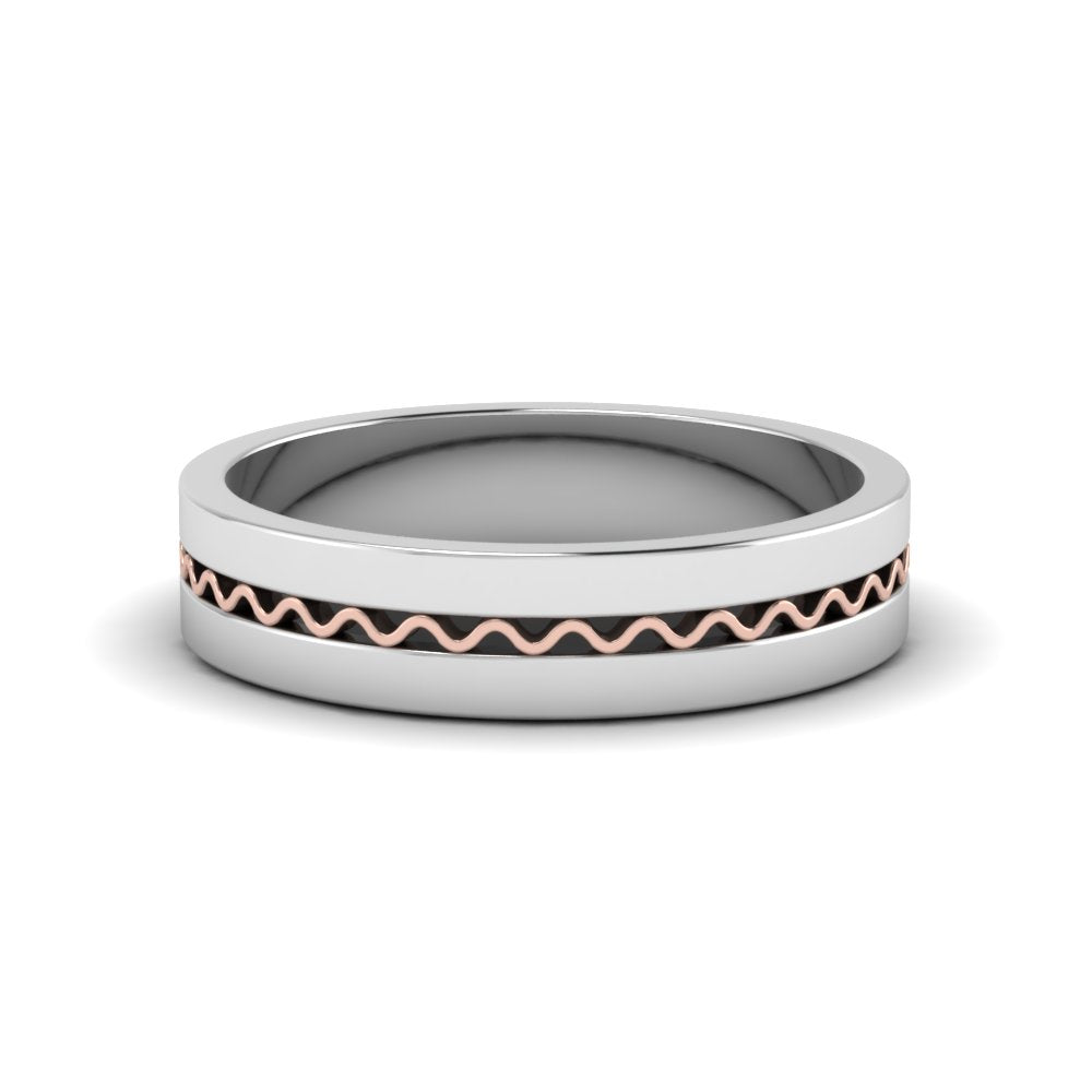 Mens Wave Comfort Fit Wedding Ring Fascinating Diamonds