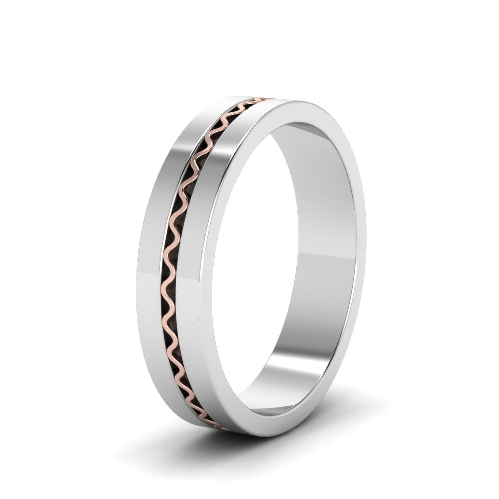 Mens Wave Comfort Fit Wedding Ring Fascinating Diamonds