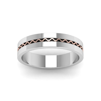 Mens Wave Comfort Fit Wedding Ring Fascinating Diamonds