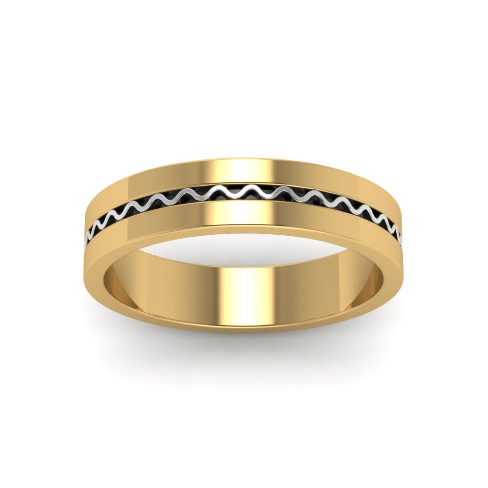 Mens Wave Comfort Fit Wedding Ring Fascinating Diamonds