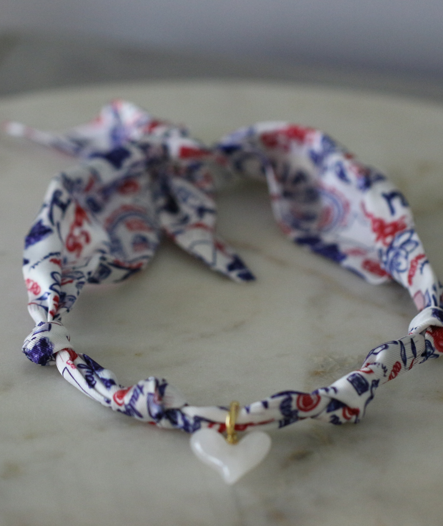 Oxford Tailgate Scarf Necklace - Heart Charm Deep South Originals
