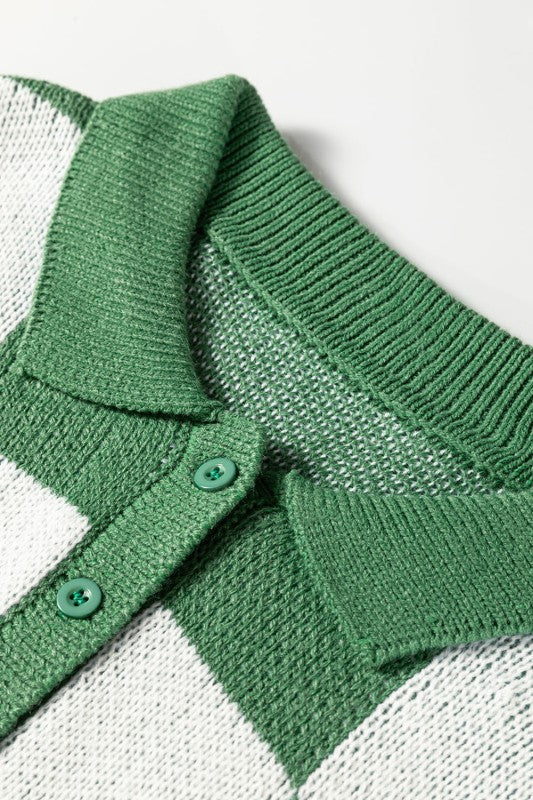 Checker Collared Long Sleeve Sweater Shop Style & More | Fresh Looks, Everyday Deals & Free Shipping