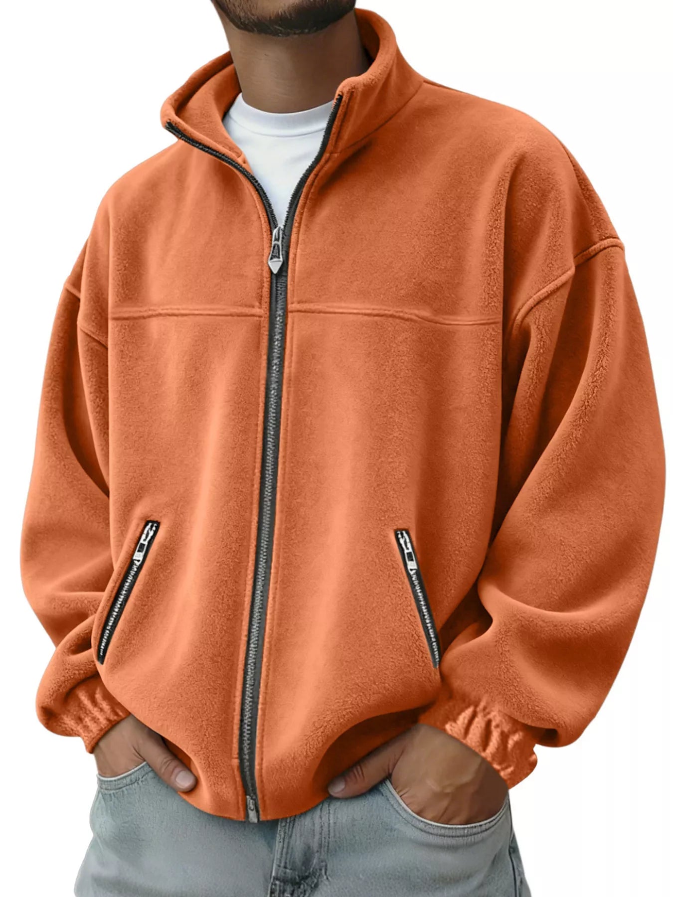 Men's Full Size Zip Up Long Sleeve Outerwear Plus Size New Era Fashion LLc