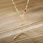 14K Gold Multicolor Virgin Mary Necklace