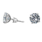 14K Gold Round Cubic zirconia Stud Earrings.  635E14K