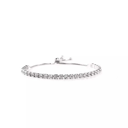 14K White Gold Tennis Bracelets with Crystals from Swarovski Adjustable DailySale