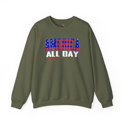 America All Day Crewneck Sweatshirt The Devil's Pickle