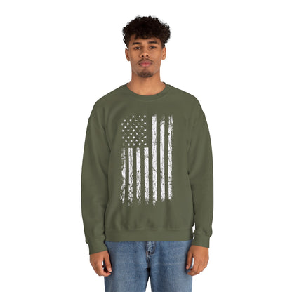 American Grunge Flag Crewneck Sweatshirt The Devil's Pickle