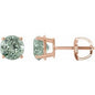 14K Rose 8 mm Lab-Grown Green Sapphire Earrings Ethereal Legacy Boutiques