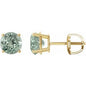 14K Yellow 8 mm Lab-Grown Green Sapphire Earrings Ethereal Legacy Boutiques