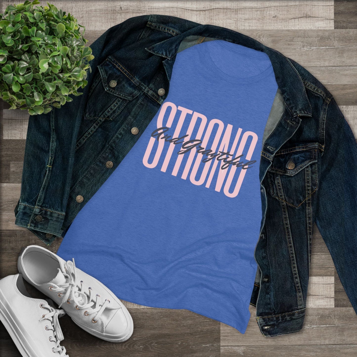 Strong and Graytiful Women's Triblend Tee Grayceful LLC