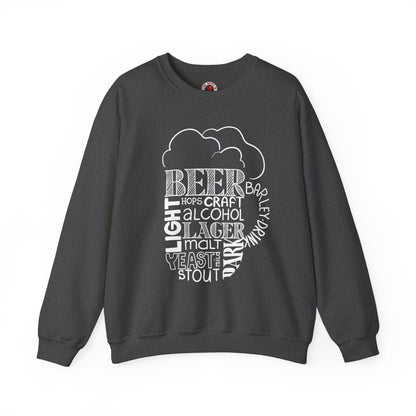Beer Mug Of Words Crewneck Sweatshirt The Devil's Pickle