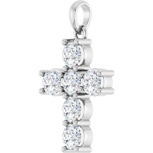 Sterling Silver 1 CTW Natural Diamond Cross Pendant Ethereal Legacy Boutiques