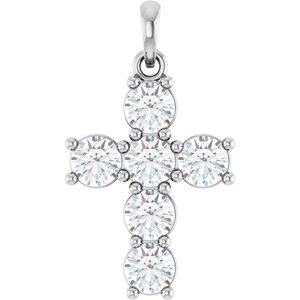 Platinum 1 CTW Natural Diamond Cross Pendant Ethereal Legacy Boutiques