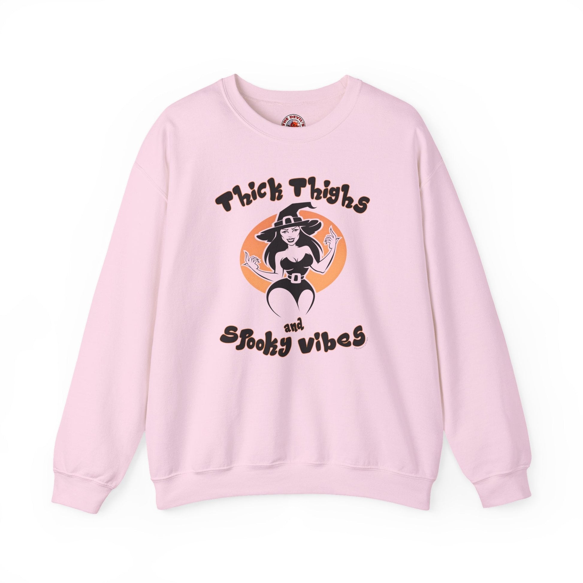 Thick Thighs and Spooky Vibes Crewneck Sweatshirt The Devil's Pickle
