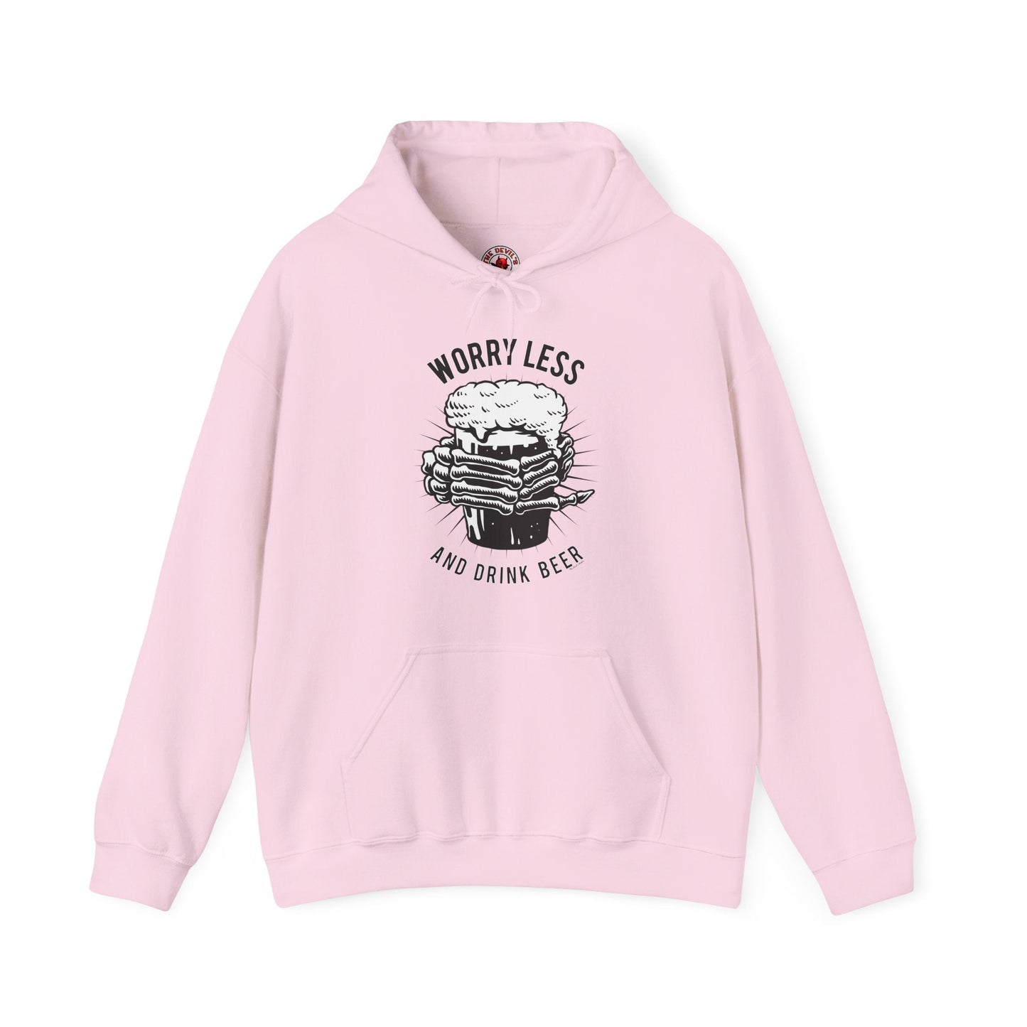 Worry Less and Drink Beer Hooded Sweatshirt The Devil's Pickle