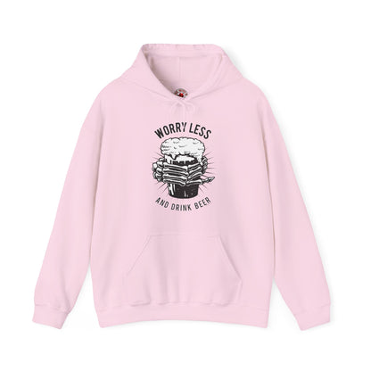Worry Less and Drink Beer Hooded Sweatshirt The Devil's Pickle