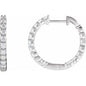 14K White 1 CTW Lab-Grown Diamond Inside-Outside Hinged 19.3 mm Hoop Earrings Ethereal Legacy Boutiques