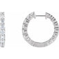14K White 2 CTW Natural Diamond Inside-Outside Hinged 20 mm Hoop Earrings Ethereal Legacy Boutiques