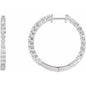 14K White 3 CTW Lab-Grown Diamond Inside-Outside Hinged 30 mm Hoop Earrings Ethereal Legacy Boutiques