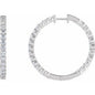 14K White 4 CTW Natural Diamond Inside-Outside Hinged 36 mm Hoop Earrings Ethereal Legacy Boutiques