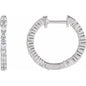 14K White 3/4 CTW Lab-Grown Diamond Inside-Outside Hinged 17.2 mm Hoop Earrings Ethereal Legacy Boutiques