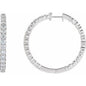 14K White 5 CTW Lab-Grown Diamond Inside-Outside Hinged 37.8 mm Hoop Earrings Ethereal Legacy Boutiques
