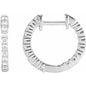 14K White 1/2 CTW Natural Diamond Inside-Outside Hinged 14.5 mm Hoop Earrings Ethereal Legacy Boutiques