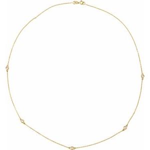 14K Yellow 1 CTW Natural Diamond 5-Station 18" Necklace Ethereal Legacy Boutiques