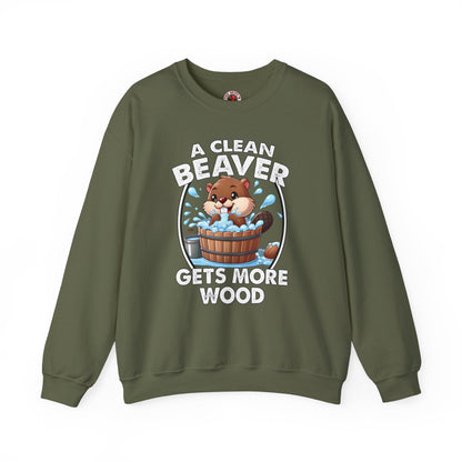 A Clean Beaver Gets More Wood Crewneck Sweatshirt The Devil's Pickle