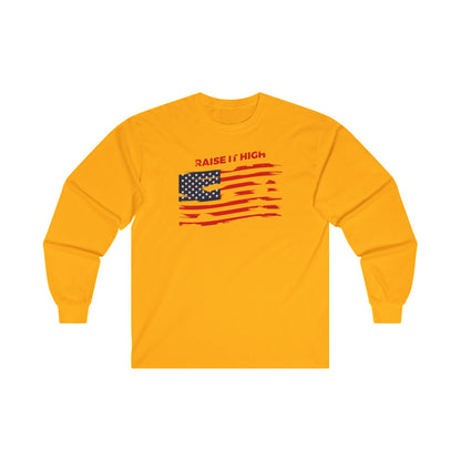 Raise It High American Flag Long Sleeve Tee